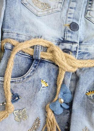 Комбінезон джинсовий з плетенным ременем для дівчинки (74 див.) misselitte 21250007087994 фото