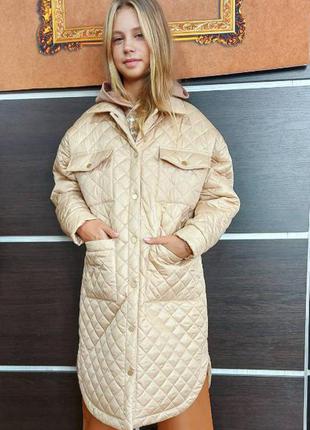 Куртка-пальто стьобаний подовжена (134 див.) teen mood 2125000753041