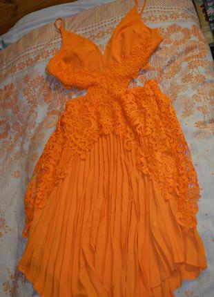 Роскошное платье asos design с юбкой плиссе и богатым кружевом! люкс!5 фото