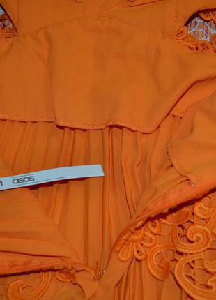 Роскошное платье asos design с юбкой плиссе и богатым кружевом! люкс!10 фото