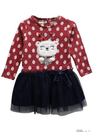 Плаття новорічне червоно-синє "оленя" (104 див.) baby lux 8698555996248