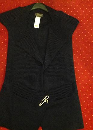 Стильный жилет темно синего цвета