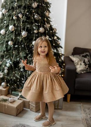 Детское платье мальвина, «kalamanova for kids», цвет золотой, размер