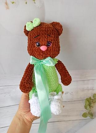 Мишка из плюшевой пряжи