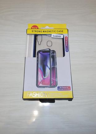 Магнітний чохол із захисним склом для samsung galaxy a20 / a30 magnetic case2 фото