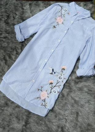 Блуза удлененная с вышивкой 48 размер