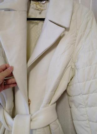 Пальто куртка плащёвка на запах с кашемировыми вставками и поясом  размер на бирке 46 замеры*** пог2 фото
