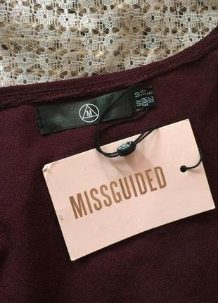 Стильная блуза на завязках винного цвета missguided7 фото