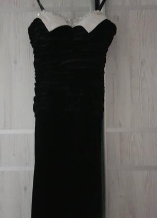 Бархатное черное платье от кутюр2 фото