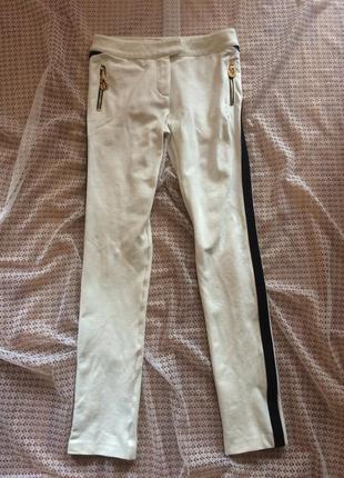 Шикарные белые брюки скинни с лампасами 4us cesare paciotti2 фото