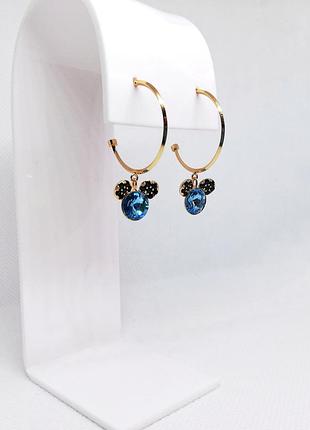 Розкішні сережки xuping з кристалами swarovski і фіанітами 💎 міккі маус mickey mouse