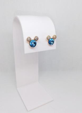 Розкішні сережки xuping з кристалами swarovski і фіанітами 💎 міккі маус mickey mouse