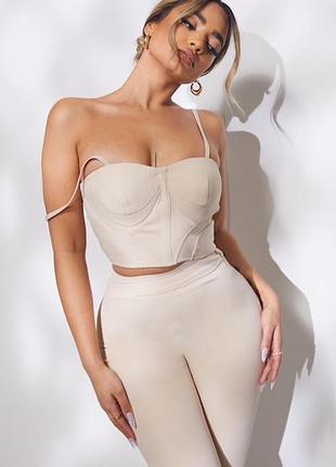 Шикарный корсетный топ цвета пудры