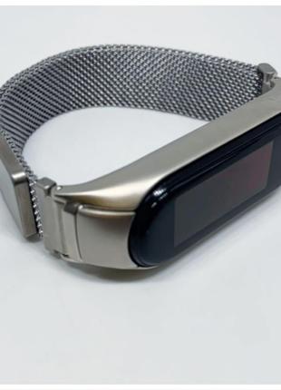 Ремешок mi band 3 mi band 4 mi band 5 mi band 6 миланская петля на магните серебро ⛓