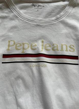 Біла натуральна футболка від pepe jeans3 фото
