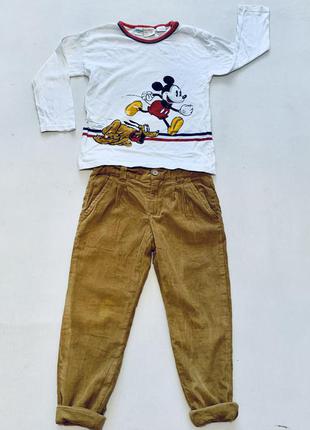 Вельветовые штаны джогеры утеплённые на подкладке и реглан zara baby boy2 фото