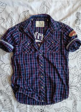 Красивая молодежная рубашка премиум бренда scotch soda ( size s) качество!