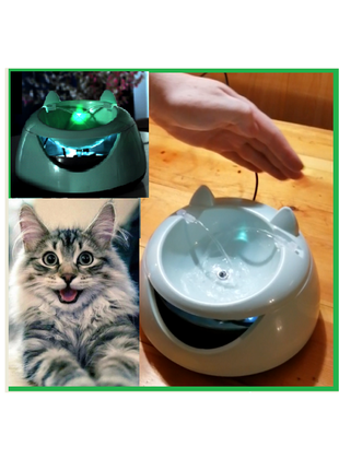 Автоматическая поилка-фонтан "кот" с подсветкой на 2 литра воды
