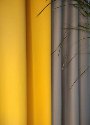 Портьерная ткань для штор блэкаут желтого цвета7 фото