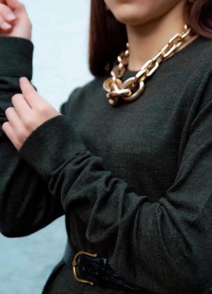 Брендовый шерсть мериноса шерстяной мериносовый свитер джемпер пуловер оверсайз удлинённый5 фото