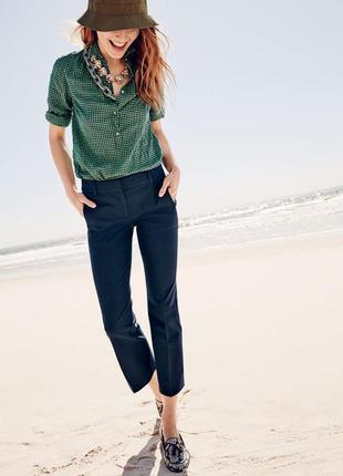 Темно-синие брюки j crew, плотный хлопок+эластан