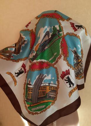 Винажный платок с видами берлина города ацетат италия