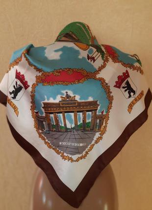 Винажный платок с видами берлина города ацетат италия