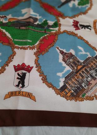 Винажный платок с видами берлина города ацетат италия