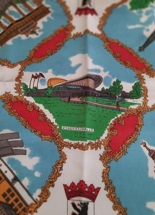 Винажный платок с видами берлина города ацетат италия