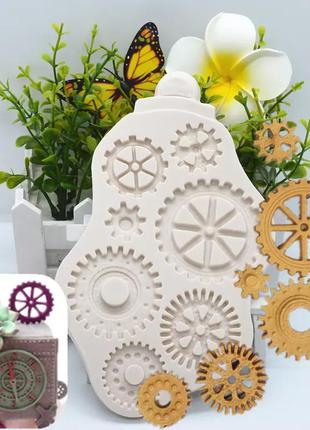 Молд силіконовий "стімпанк механізми" - розмір молдовського 10*16см, силікон