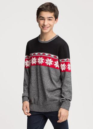 Зимний свитер с орнаментами на мальчика c&a размер 122-128, 134-140, 146-1521 фото