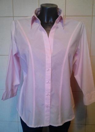 Нежная красивая светло-розовая рубашка tu с рукавом 3/4