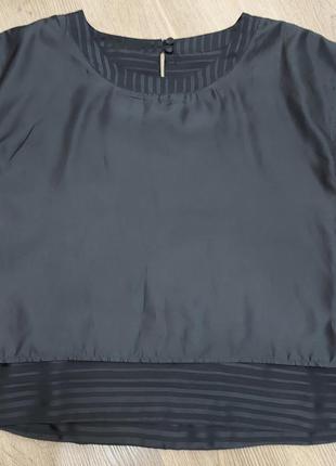 H&m базовая универсальная чёрная блузка блуза топ туника8 фото