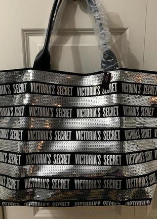 Пляжная сумка с косметичкой сумка и клатч victoria's secret sequin tote and wristl6 фото