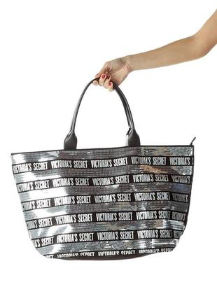 Пляжна сумка з косметичкою сумка клатч victoria's secret sequin tote and wristl8 фото