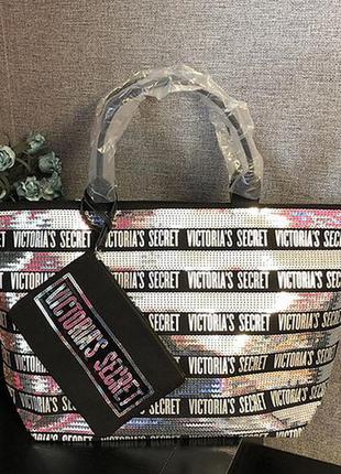 Пляжная сумка с косметичкой сумка и клатч victoria's secret sequin tote and wristl9 фото