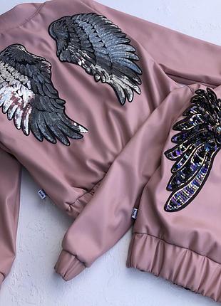 Бомбери на флісі з крилами 5