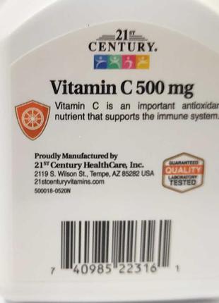 21st century, витамин c 500 мг, 110 таблеток iherb3 фото