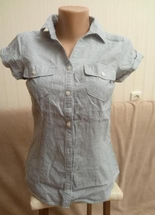 Сорочка c коротким рукавом річна в смужку