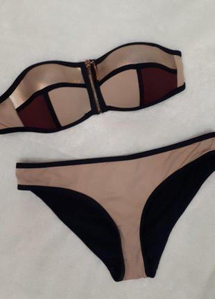 Хіт сезону! роздільний купальник бандо з блискавкою ) primark \15