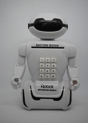 Сейф копилка робот электронная с кодовым замком и купюроприёмником на аккумуляторах led лампа4 фото