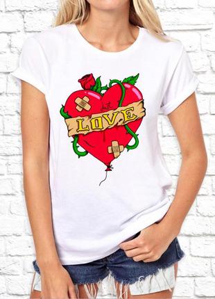 Женская футболка с принтом "love" push it1 фото