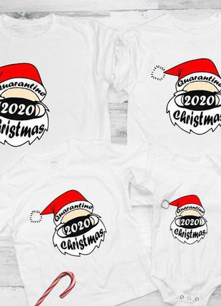 Набор: футболки фэмили лук family look для всей семьи "дед мороз: карантинное рождество" push it