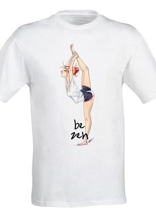Жіноча футболка з принтом для йоги "be veh" s, білий push it