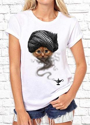 Жіноча футболка з принтом кот-джин push it