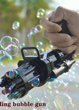 Пулемет автомат генератор мыльных пузырей пистолет bubble gun gatling7 фото