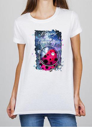 Женская футболка с принтом кот "enjoy the universe" push it