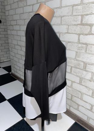 Стильная двухцветная блуза two’e размер указан 38 черно белая5 фото