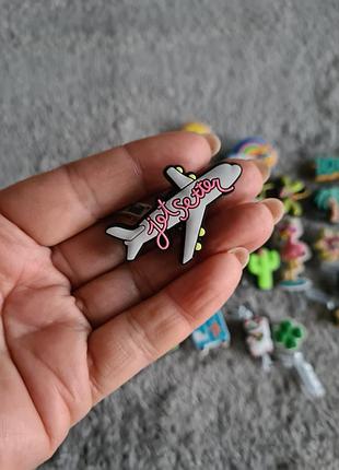 Джибітси jibbitz для crocs крокс прикраси для крокс самолет