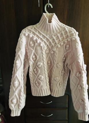 Крутой актуальный свитер крупной вязки фирмы zara3 фото